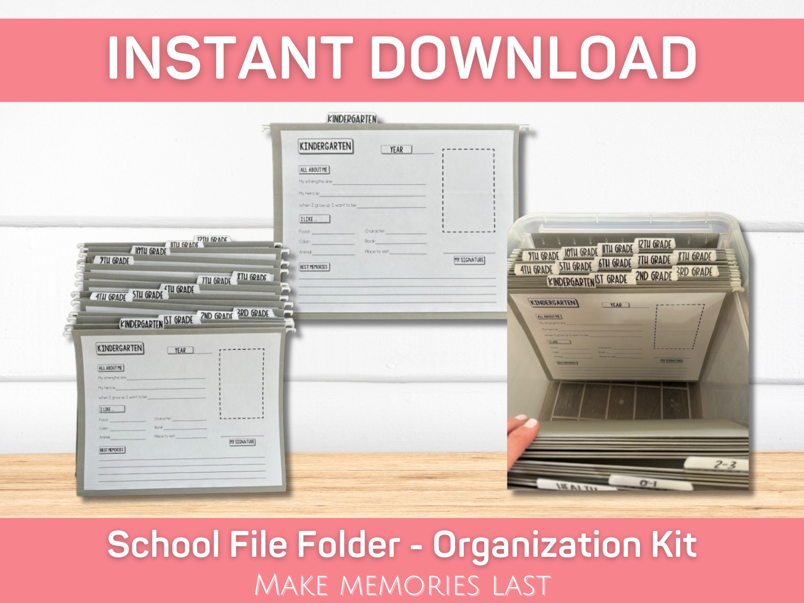 Memory Folder English Example School Memory Folder - Kids' Document & Artwork Keepsake Organizer Kit ...