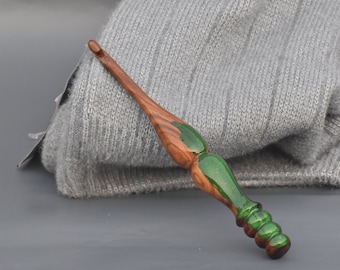 Resin Rosewood Crochet Hook: Ergonomic Soft Handle, 3mm-12mm