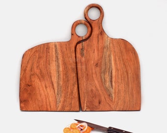 Handmade Wooden cutting board Acacia Wood Chopping board | Thick Wooden Kitchen Chopping Board for Meat, Cheese and Vegetables and more