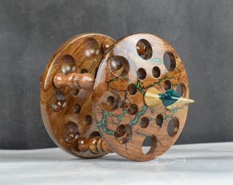 Lichtenberg Crochet Hook Holder: Handmade Wooden Organizer, 16 Holes