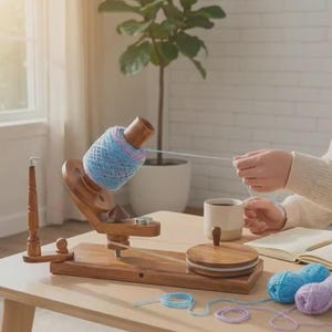Handcrafted Rosewood Yarn Ball Winder & Swift Set – Personalized Knitting and Crochet Gift for Winder image 12