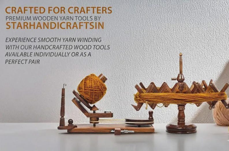 Handcrafted Rosewood Yarn Ball Winder & Swift Set – Personalized Knitting and Crochet Gift for Winder image 13