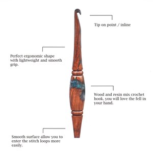Juego de agujas de ganchillo de resina y palisandro: agujas de tejer ergonómicas (3,0 mm-12 mm) imagen 10