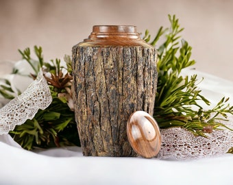 Rosewood Bark urn for adult human ashes and small ashes Large Adult Keepsake urn for ashes 3 Unique Designs Decorative Cremation urn or pet