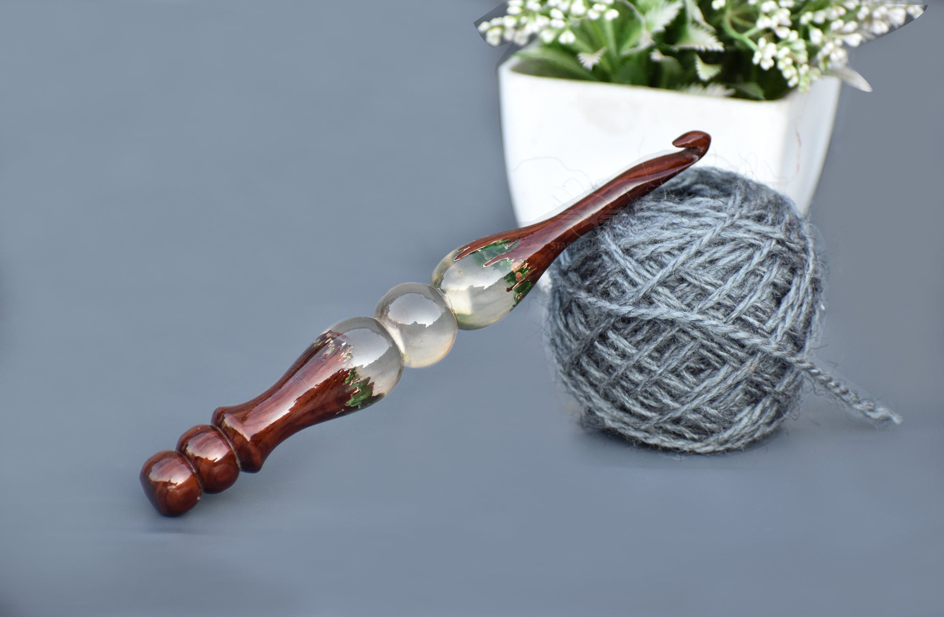 3-10mm Crochet Hooks Set Sewing Needle DIY Transparent Epoxy Resin