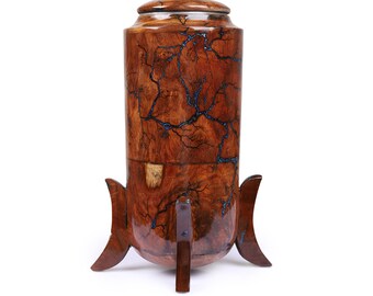 Fractal Burn and Plane Rosewood, Epoxy Urn for adult humans ashes Cremation and Decorative urn Large and Small size Wooden urn