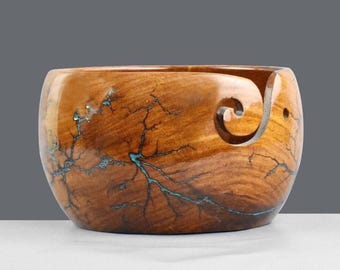 Palisander Garnschüssel mit Lichtenberg Harz