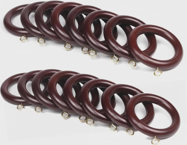 Wooden Drapery Curtain Rings Set | Multi Inner Diameter Smooth Wood ...