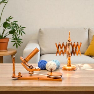 Handcrafted Rosewood Yarn Ball Winder & Swift Set – Personalized Knitting and Crochet Gift for Winder image 4