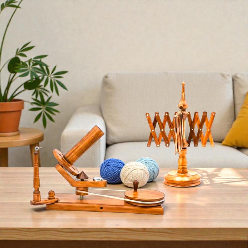 Handcrafted Rosewood Yarn Ball Winder & Swift Set – Personalized Knitting and Crochet Gift for Winder image 4