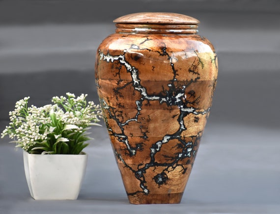 Buy Lichtenberg Figure Urn Resin and Mango Wood Cremation Urn for Human  Ashes Adult Large Funeral Ashes Urn for Adults up to 200 Lbs. New Design  Online in India 