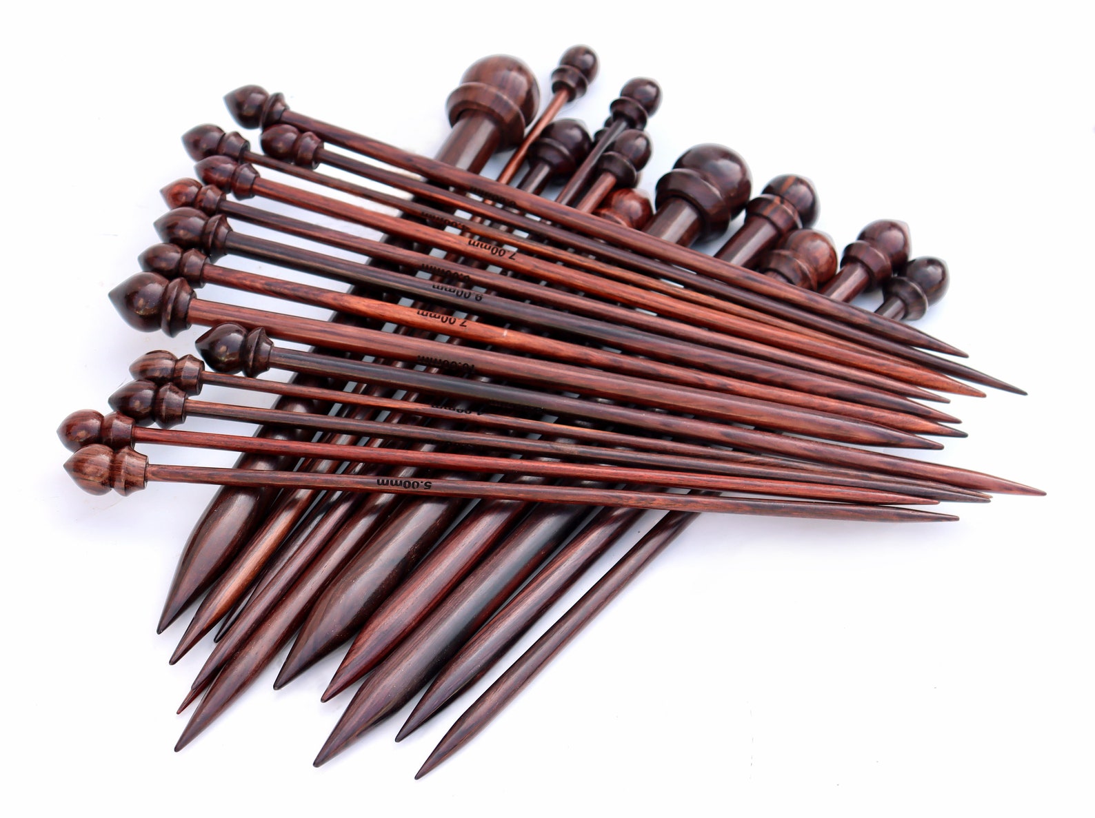 Single Pointed Knitting Needles Rosewood Needle Set of 26 Etsy