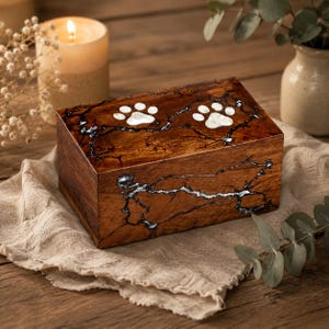 Personalized Rosewood Pet Urn – Handcrafted Memorial Keepsake for Dog or Cat Ashes – Custom urn