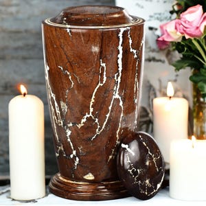 Handcrafted Wooden Cremation Urn with Resin – Unique Memorial Urn for Ashes | Funeral Keepsake Box for Adult or Pet | Decorative Burial Urn