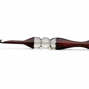 Handmade Rosewood Crochet Hook with Resin Inlay (3mm-12mm) image 4