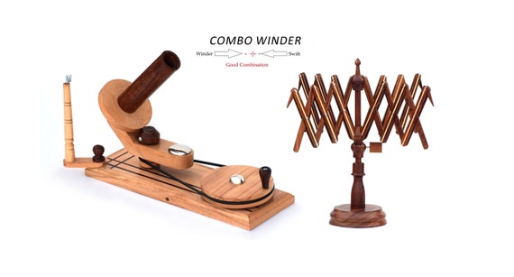 Yarn Winder Combo Yarn Swift Table to AND Wooden Yarn Winder Hand-operated Ball  Winder Large Skein Winder 
