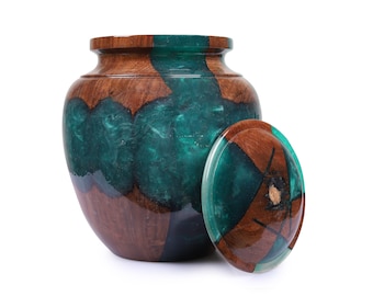 Unique Urn for human ashes Small cutting pcs With Epoxy Resin Rosewood adult Cremation urn for ashes Man and Women or pet ashes