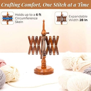 Handcrafted Rosewood Yarn Ball Winder & Swift Set – Personalized Knitting and Crochet Gift for Winder image 20