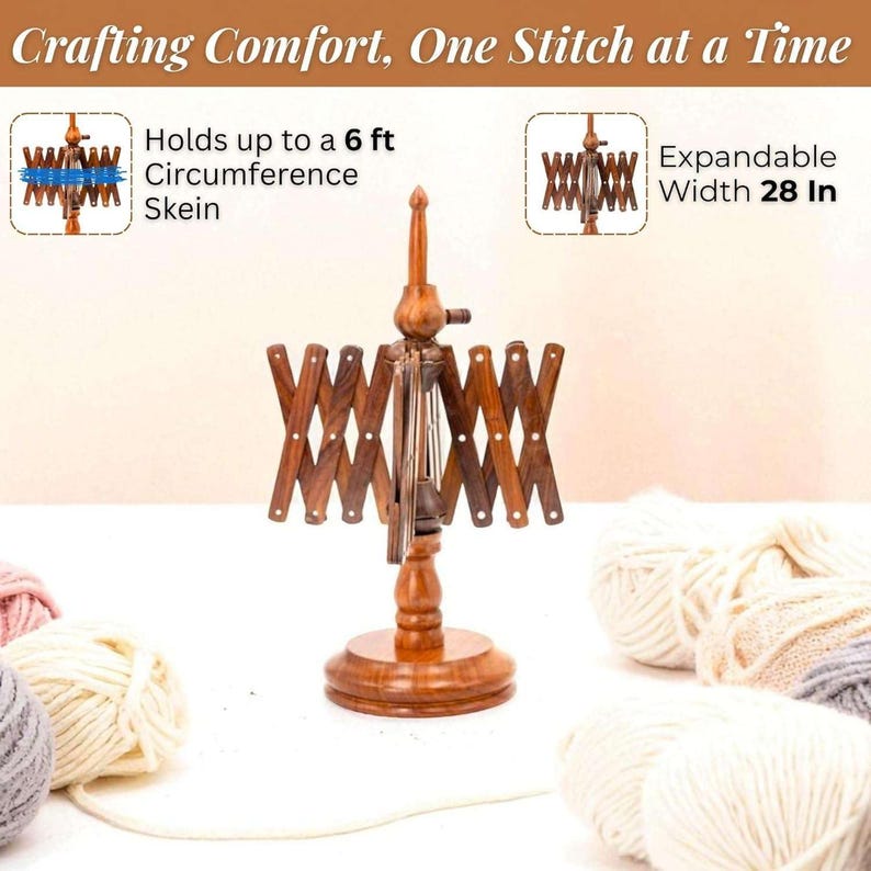 Handcrafted Rosewood Yarn Ball Winder & Swift Set – Personalized Knitting and Crochet Gift for Winder image 20