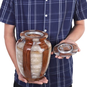 Wooden Urn Box Rosewood With Resin Ocean Wave Design Urns for Human ...