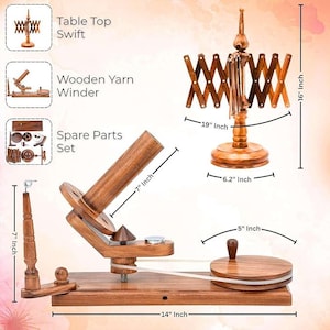 Handcrafted Rosewood Yarn Ball Winder & Swift Set – Personalized Knitting and Crochet Gift for Winder image 15