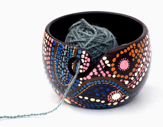 Yarn Storage Bowl Wooden Yarn Bowls for Knitting Crochet Organizer Prevent  Slippage Storage Bag Non Slip