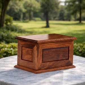 Personalized Wooden Memorial Urn – Handmade Cremation Box for Loved One Ashes image 2