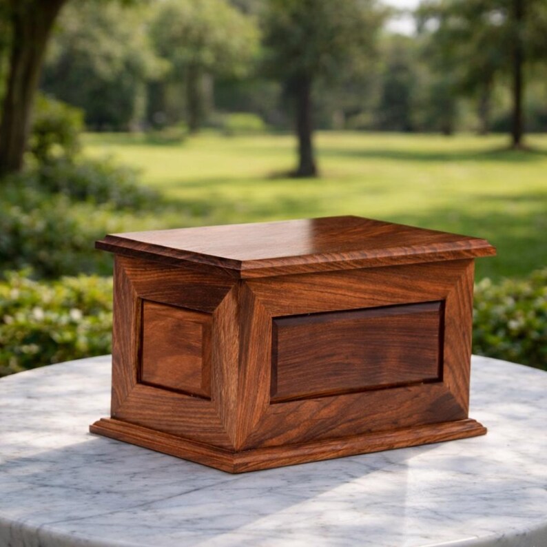 Personalized Wooden Memorial Urn – Handmade Cremation Box for Loved One Ashes image 2