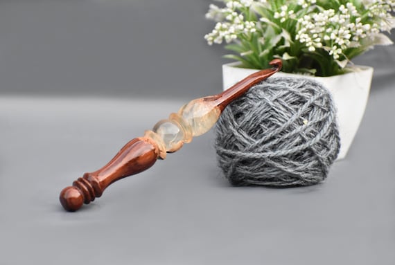Handmade Epoxy Resin crochet hooks Wooden Ergonomic Crochet Hook