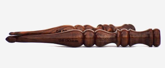 Coopay Grand crochet 12 mm en bois de hêtre, crochet en métal à prise douce,  grand