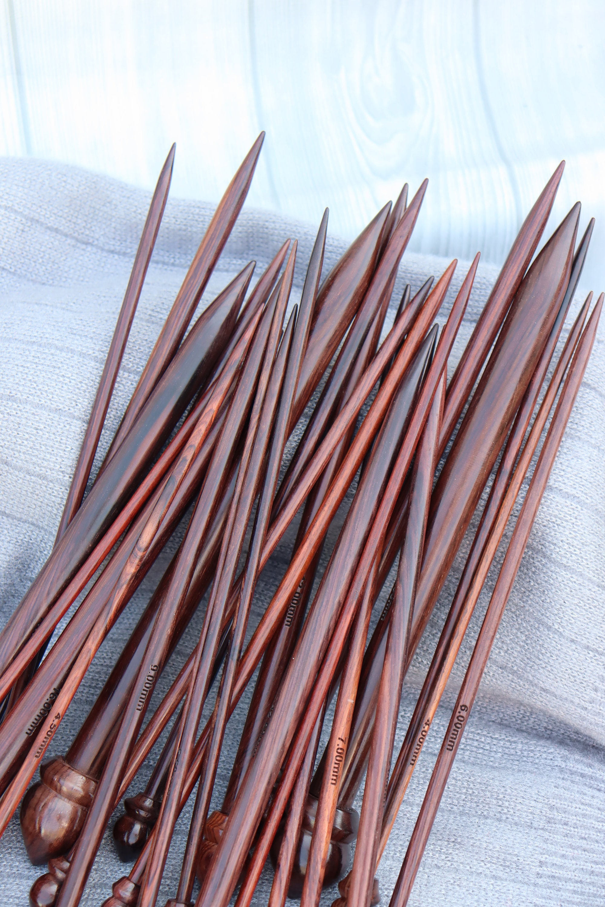 Single Pointed Knitting Needles Rosewood Needle Set of 26 Etsy