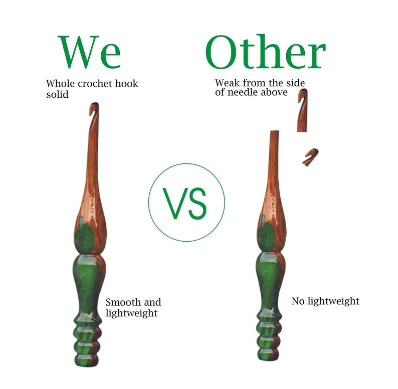 Resin Wood Mix Crochet Hooks Ergonomic Knitting Hook Soft Etsy