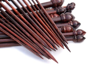 Single pointed Knitting Needles | Rosewood knitting needle Set of 26 PCs (13 Pairs) |12 Inch Length Knitting Crocheting Accessories