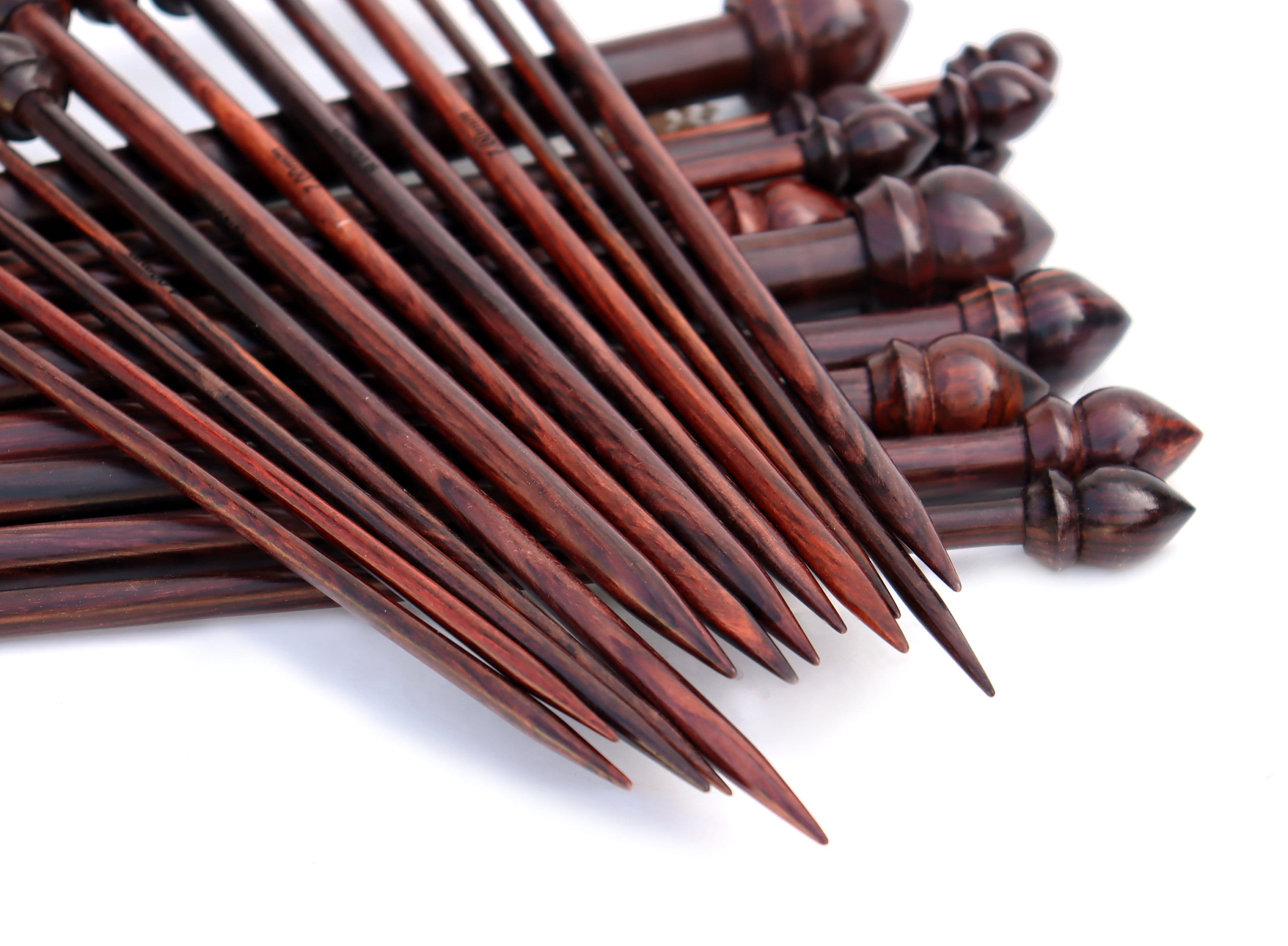 Single Pointed Knitting Needles Rosewood Needle Set of 26 Etsy