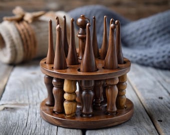 Handmade Rosewood Crochet Hook Set | Ergonomic Wooden Knitting & Crochet Tools with Elegant Storage Box