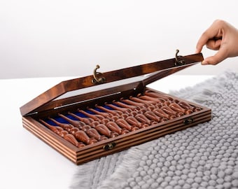 Handcrafted Rosewood Crochet Hook Set with Carved Yarn Bowl