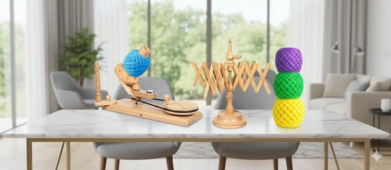 Wooden Yarn Winder & Swift Combo - Beechwood Umbrella Swift And Ball Winder For Knitting
