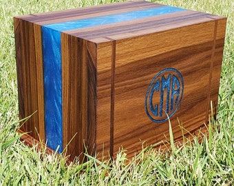 Wooden Cremation Urn for Ashes – Personalized Memorial Urn Box, Handmade Funeral Keepsake