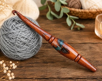 Juego de agujas de ganchillo de resina y palisandro: agujas de tejer ergonómicas (3,0 mm-12 mm)