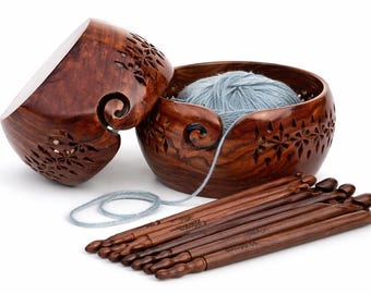 Handmade Rosewood Crochet Hook Set: Ergonomic Yarn Weaving Needles