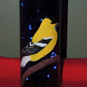 Wine Bottle - Golden Finch (2nd in &quot;Backyard Bird&quot; Collection)