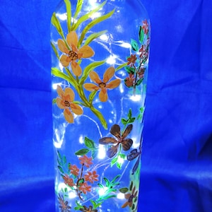 Glass bottles Hand painted with Multi Flowers