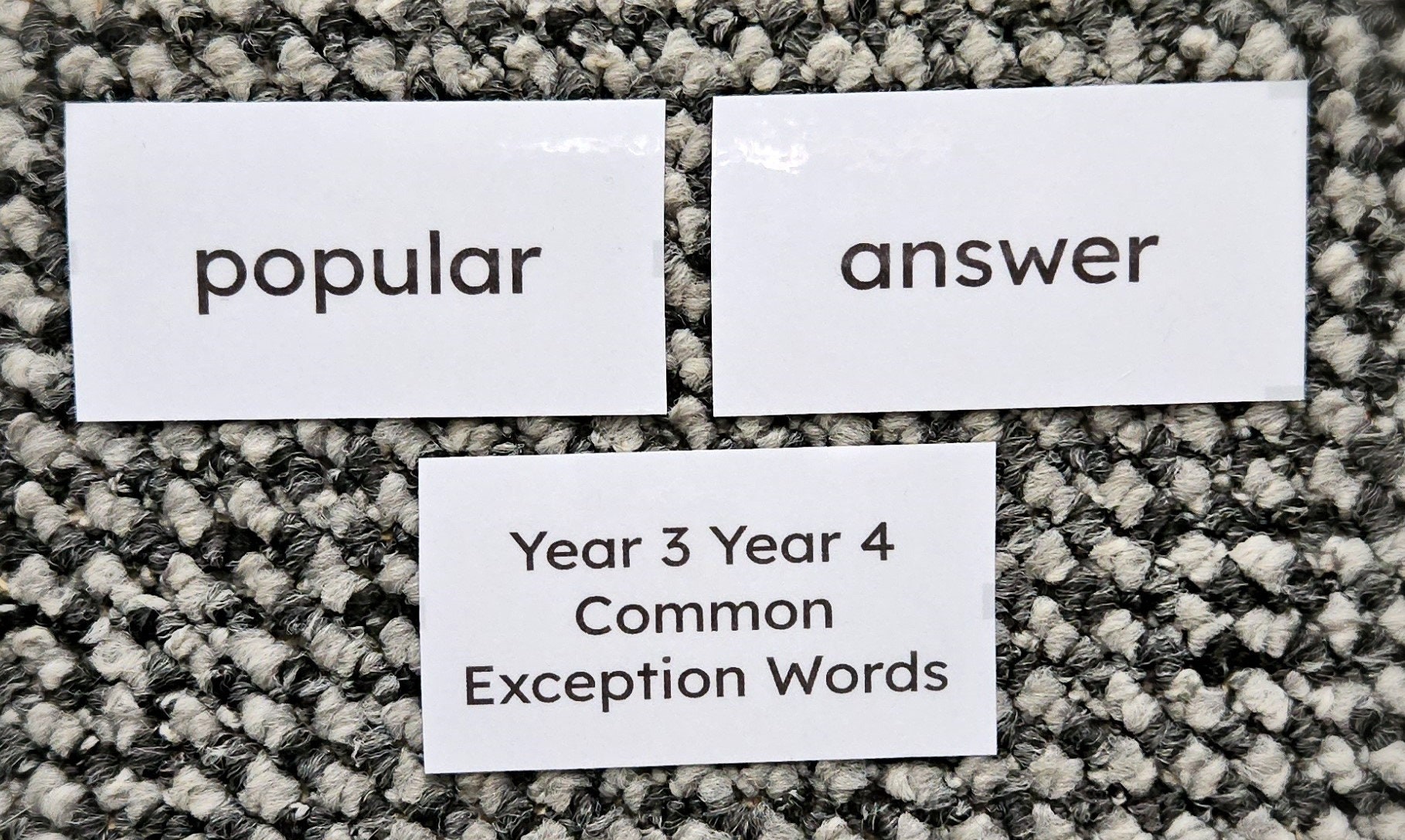 Year 3 and Year 4 LARGE Common Exception Spelling Words Flash Cards