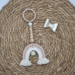 Wagenhanger | Wandelwagen hanger macrame Regenboog | Auto Hanger | Maxi-Cosihanger | Stroller