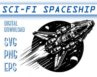 Sci-Fi Spaceship SVG,Sci-Fi Spaceship PNG,Sci-Fi Spaceship eps,Clip Art,Sci-Fi Spaceship Clip art,Sci-Fi Spaceship Graphic,Digital Download