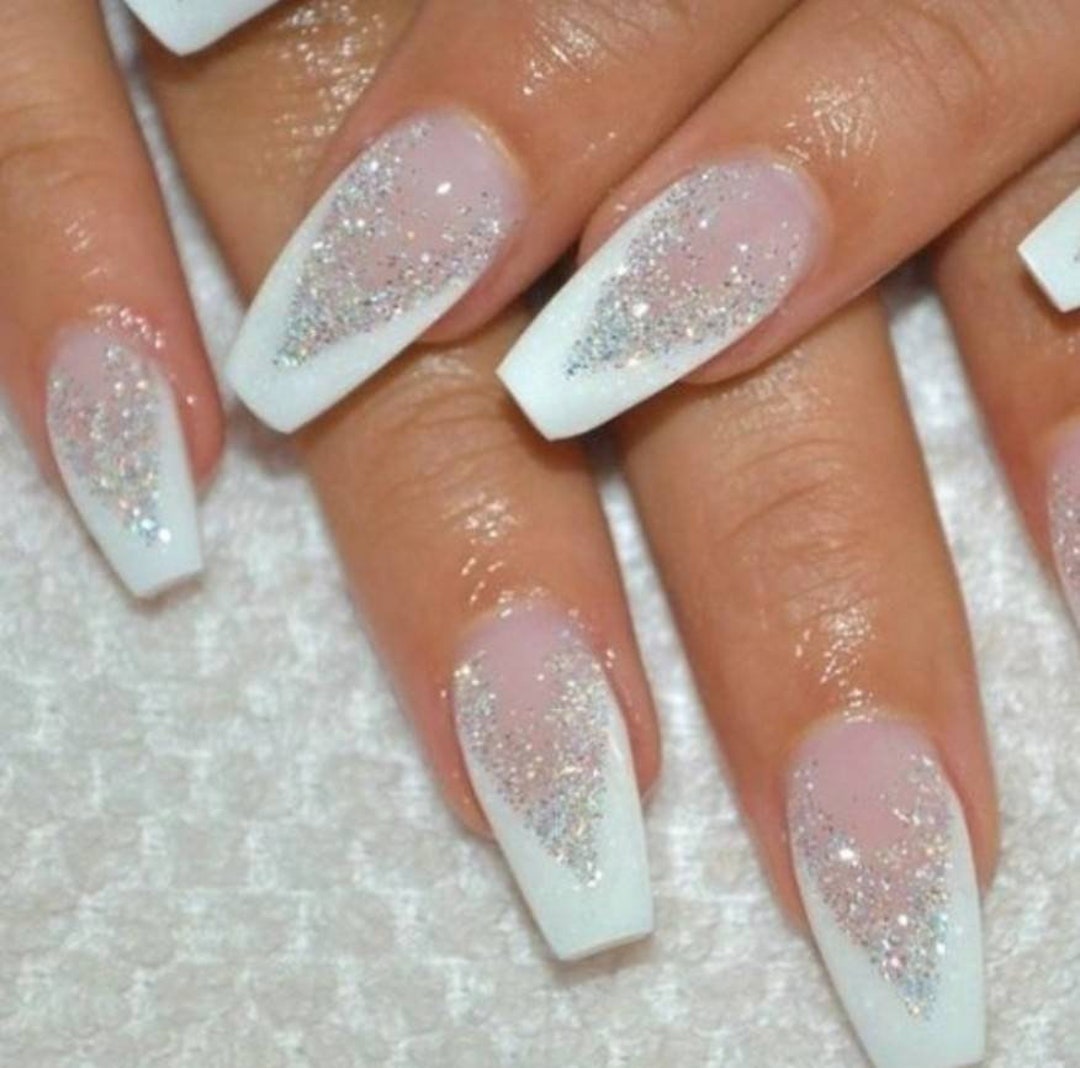 French Sparkle Glam Press on Nails - Etsy