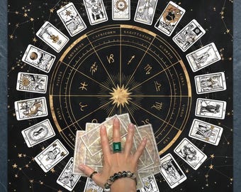 Tovaglia per tarocchi, tovaglia per altare, tappetino per lettura celeste dello zodiaco, arazzo astrologico