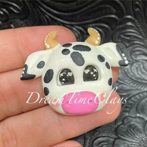 Spotted Cow Clay Bow Center Embellishment