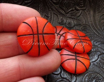 Basketball Clay Bow Center Embellishment