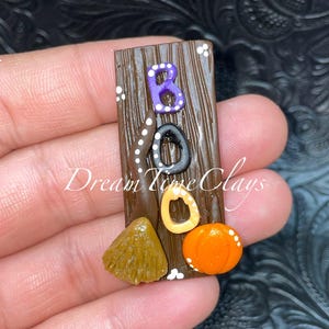 BOO Clay Bow Center Embellishment